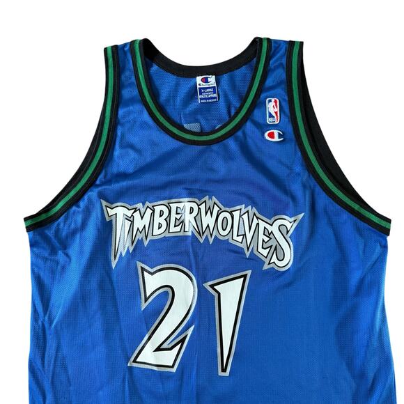 Minnesota Timberwolves Vintage Champion Jersey Kevin Garnett #21 - XL - Picture 2 of 4